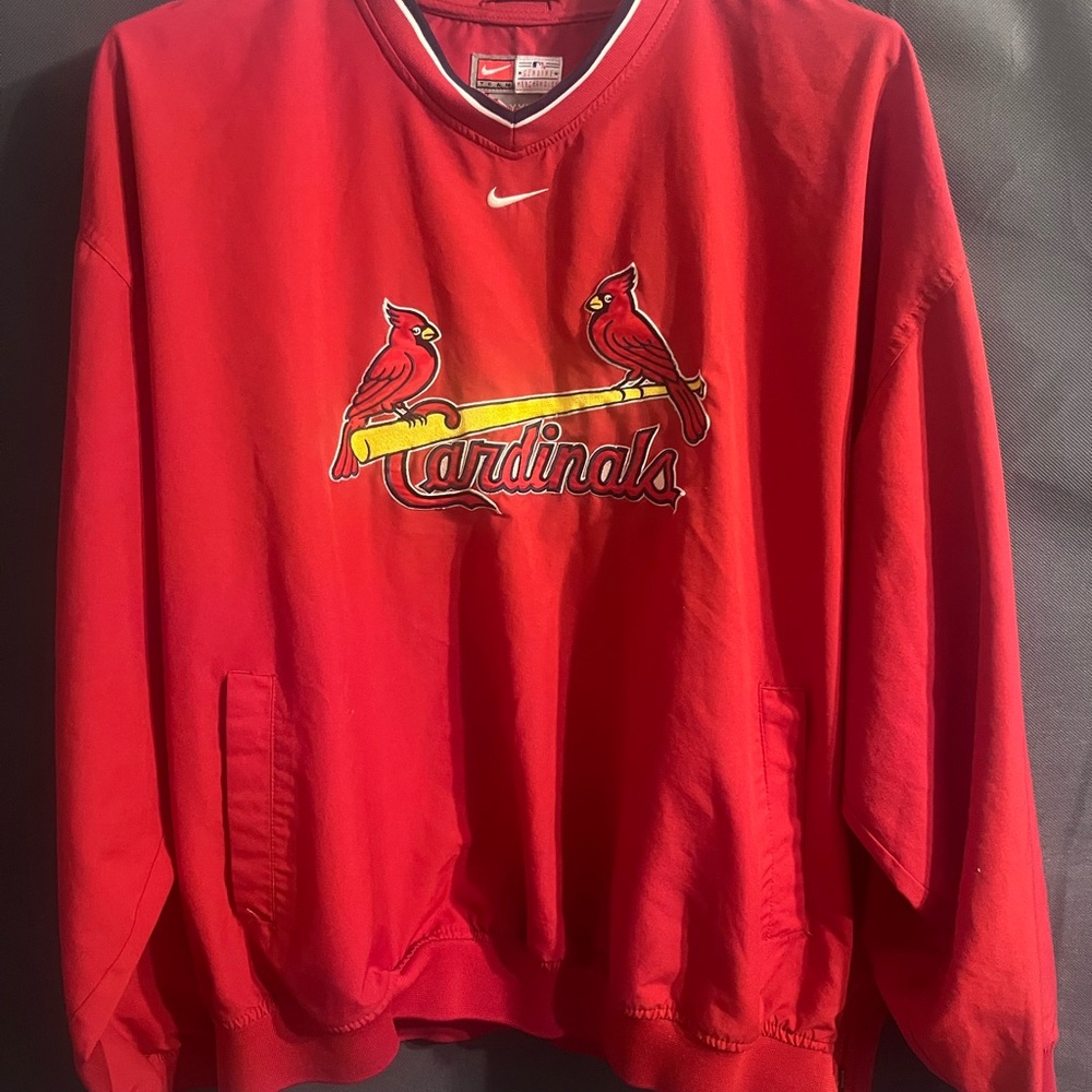 Nike Team Cardinals Pullover Men’s 2XL Red Long Sleeve Center Swoosh MLB Y2K